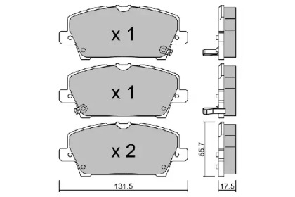 Комплект тормозных колодок AISIN BPHO-1003